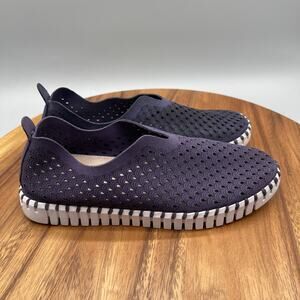 Ilse Jacobsen Tulip Shoes Womens 8.5 / 39 Navy Slip On Loafers Comfort Casual